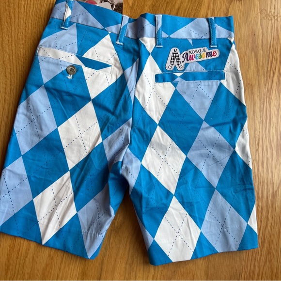 Royal & Awesome Diamond Argyle Shorts Print Golf Shorts. NWT! - Picture 7 of 8